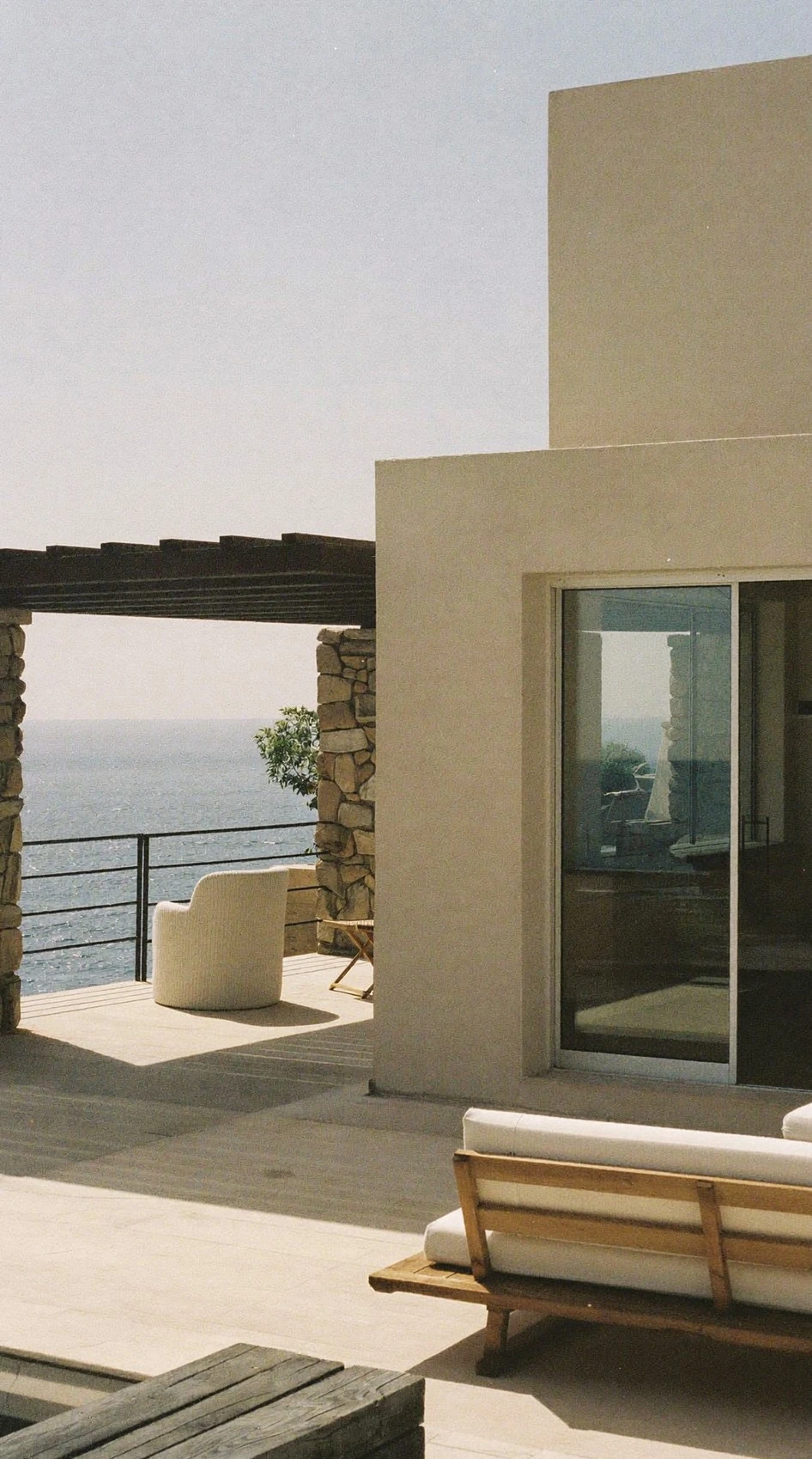 Mediterranean architecture and a terrace overlooking the sea